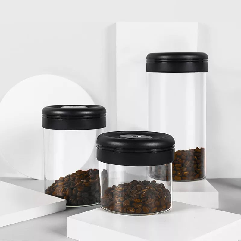 Medium Glass Canister 800ml: Black